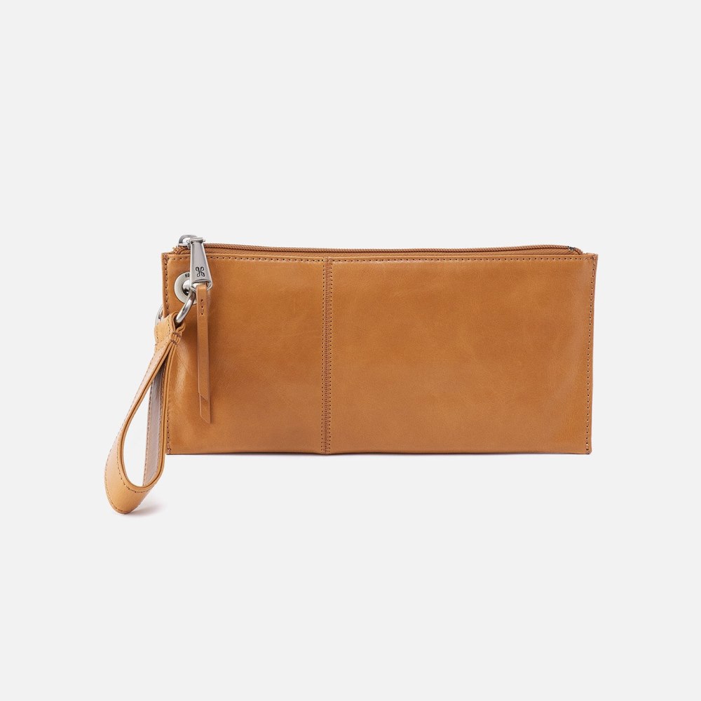 Hobo | Vida Wristlet in Polished Leather - Natural - Click Image to Close