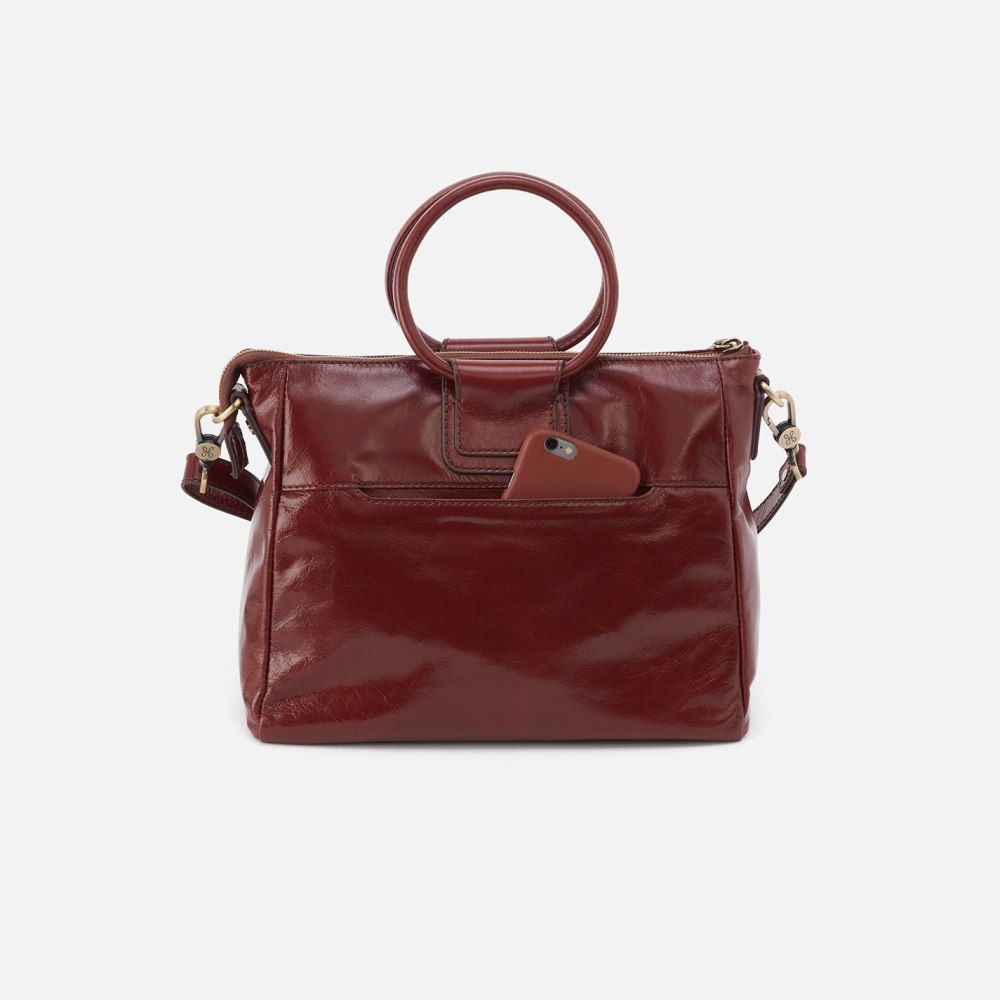 Hobo | Sheila Medium Satchel in Polished Leather - Henna