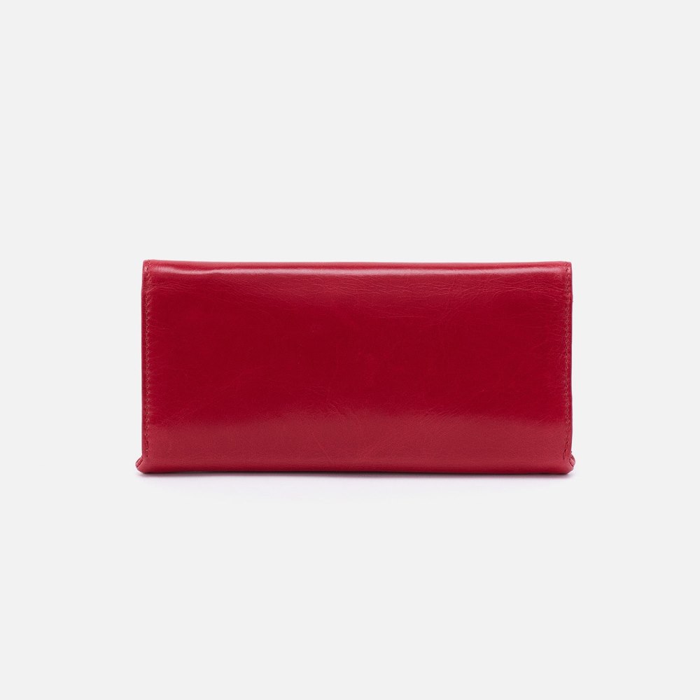 Hobo | Rachel Continental Wallet in Polished Leather - Claret