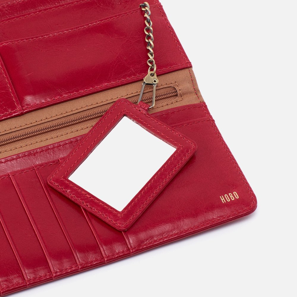 Hobo | Rachel Continental Wallet in Polished Leather - Claret