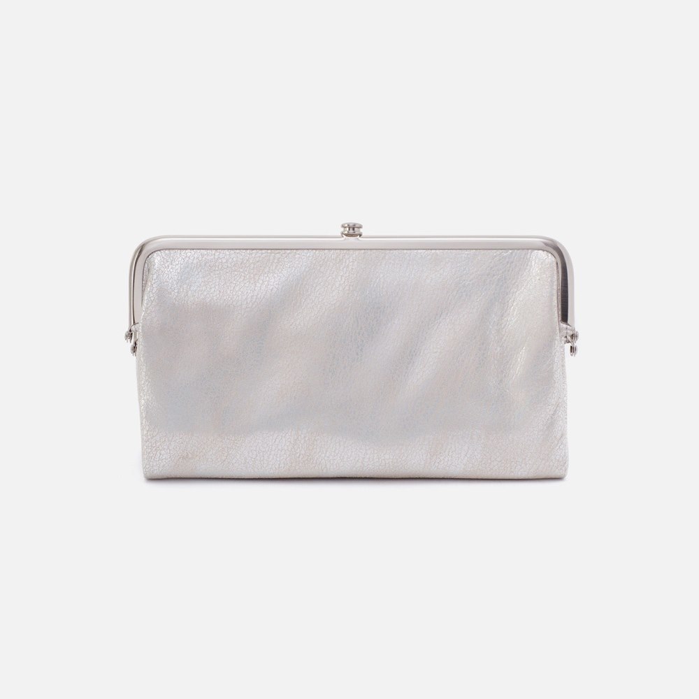 Hobo | Lauren Clutch-Wallet in Metallic Leather - Silver