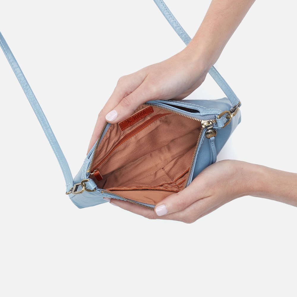 Hobo | Darcy Crossbody in Polished Leather - Cornflower