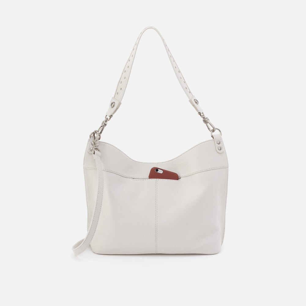 Hobo | Pier Shoulder Bag in Pebbled Leather - White