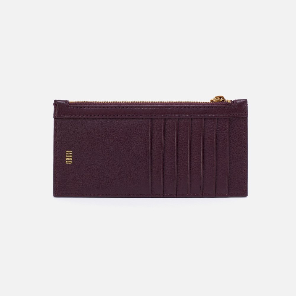 Hobo | Carte Card Case in Pebbled Leather - Ruby Wine