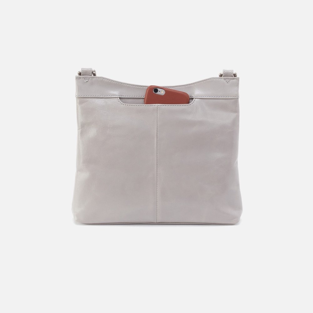 Hobo | Cambel Crossbody in Polished Leather - Light Grey