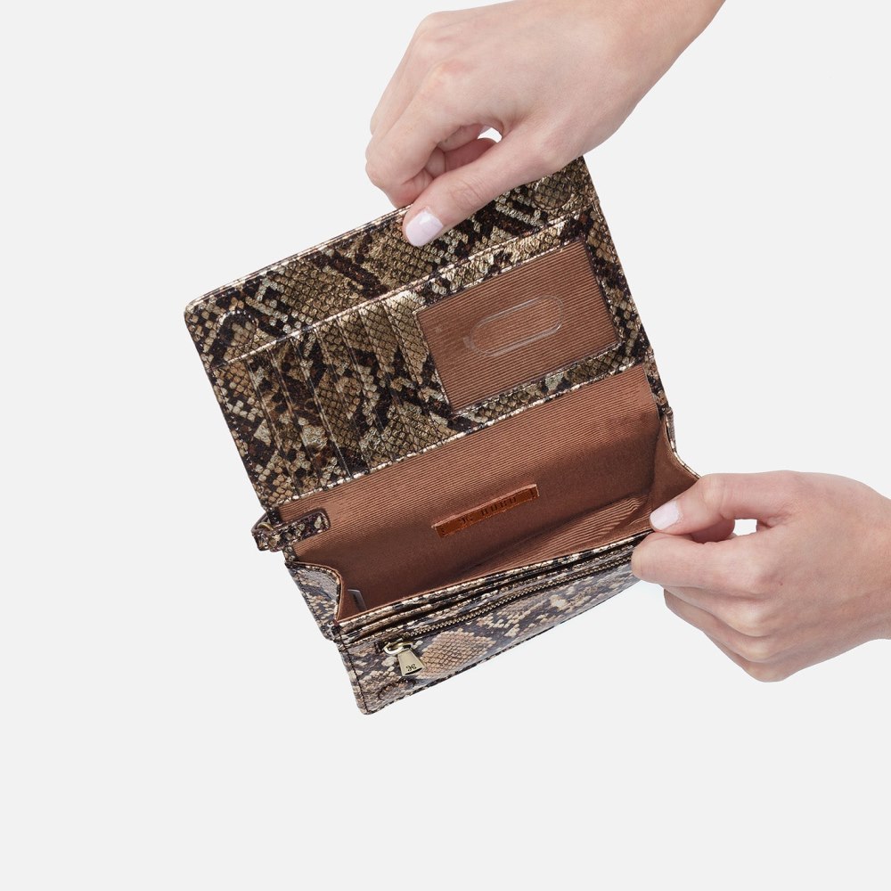 Hobo | Jill Wristlet in Printed Leather - Golden Snake