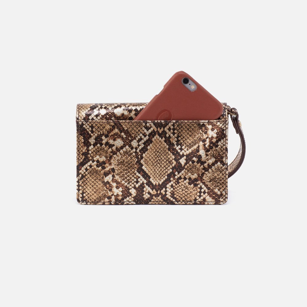 Hobo | Jill Wristlet in Printed Leather - Golden Snake