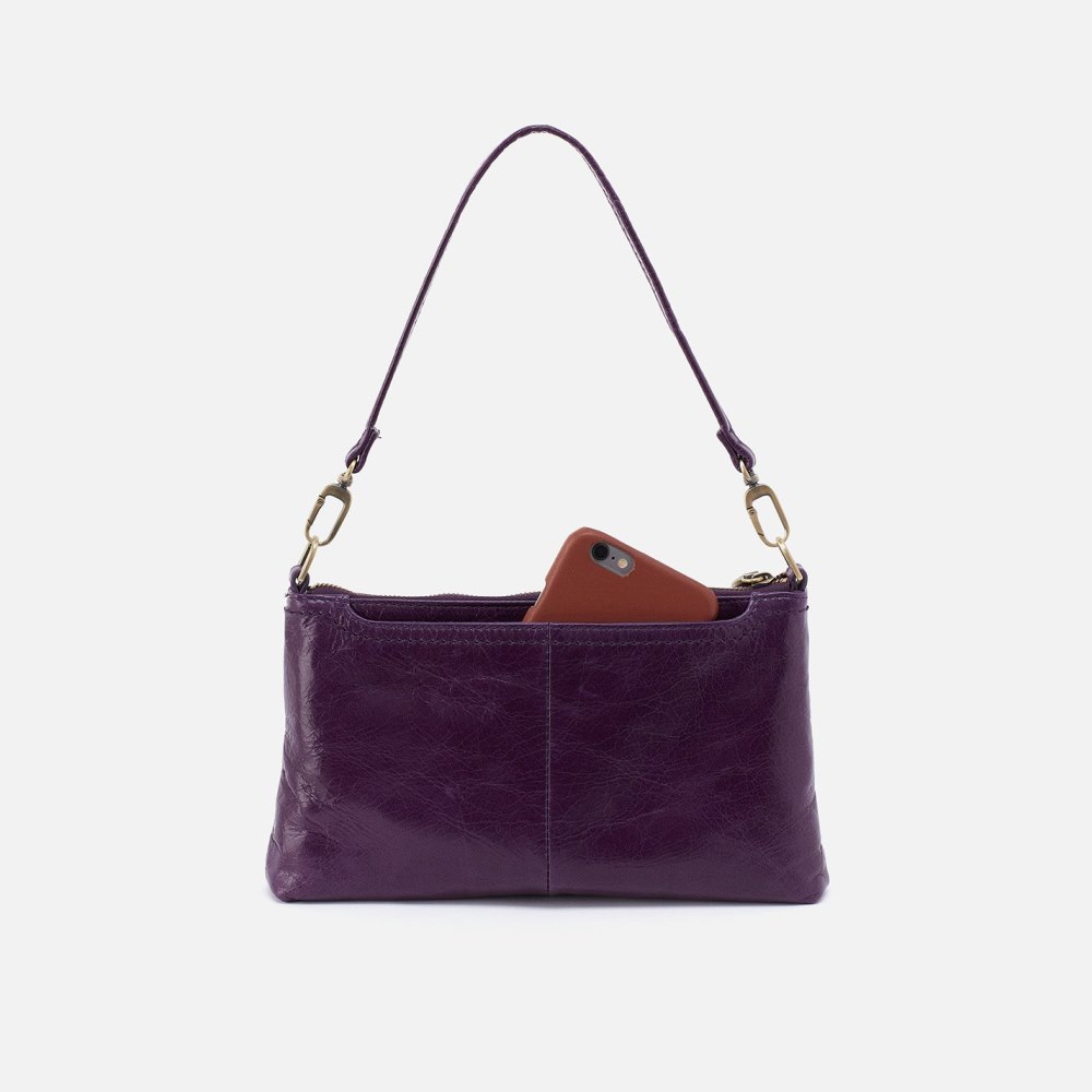 Hobo | Darcy Crossbody in Polished Leather - Deep Purple