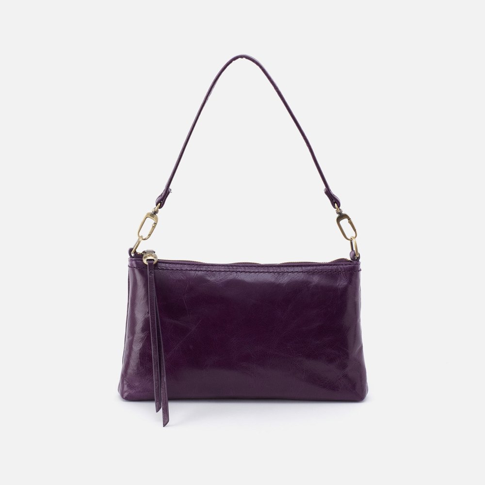 Hobo | Darcy Crossbody in Polished Leather - Deep Purple