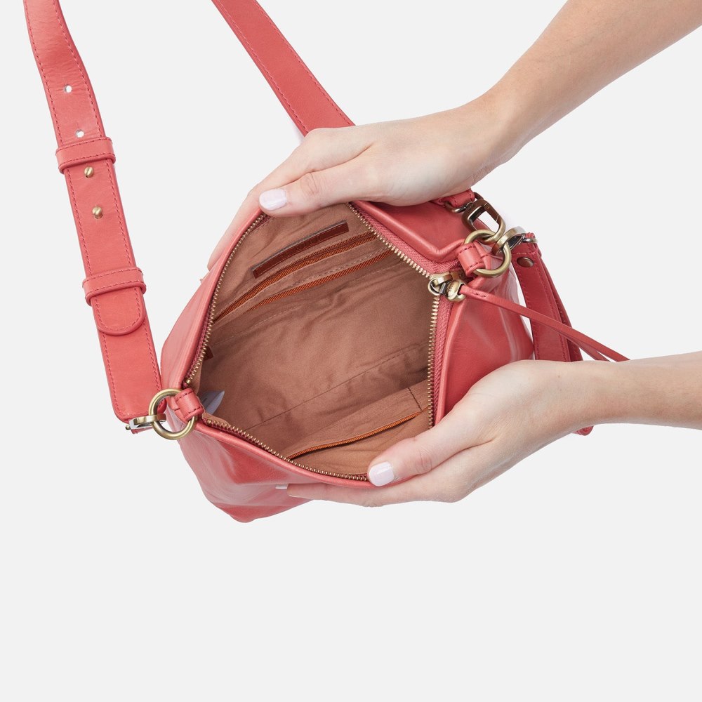 Hobo | Ashe Crossbody in Polished Leather - Cherry Blossom