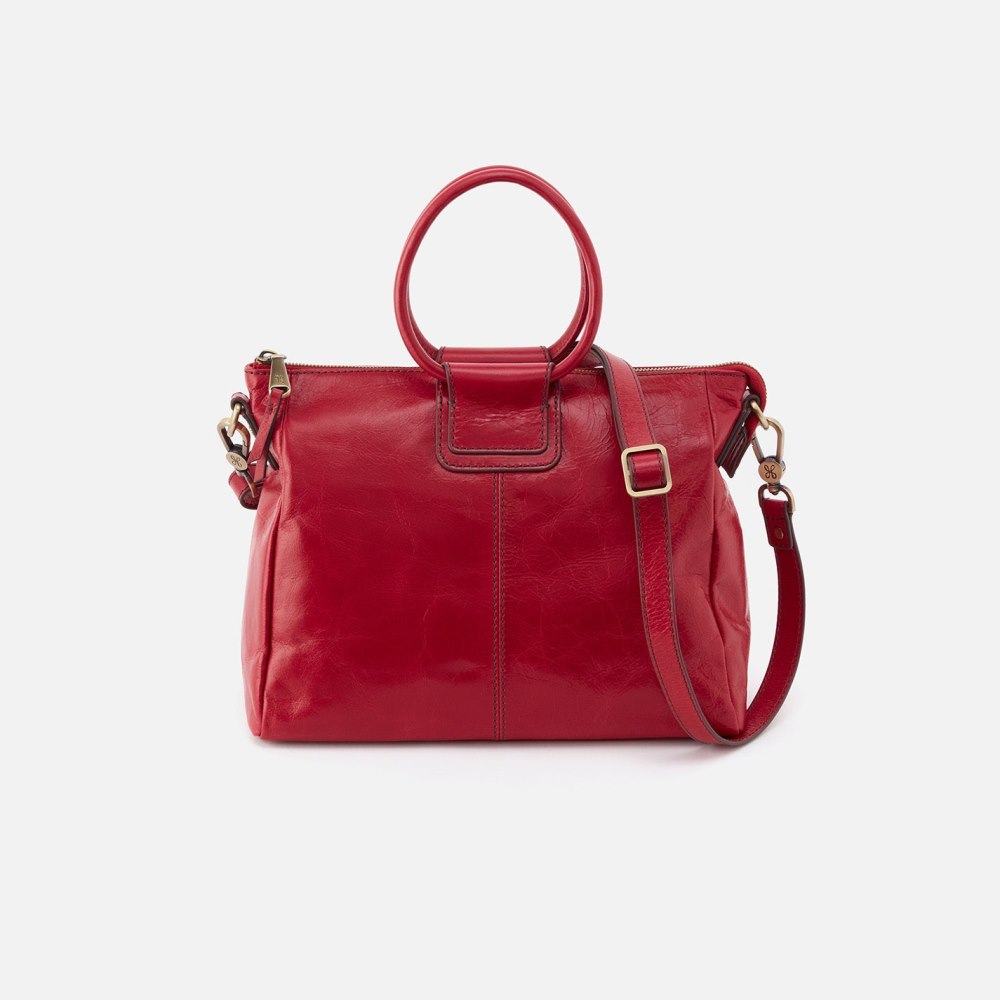 Hobo | Sheila Medium Satchel in Polished Leather - Claret