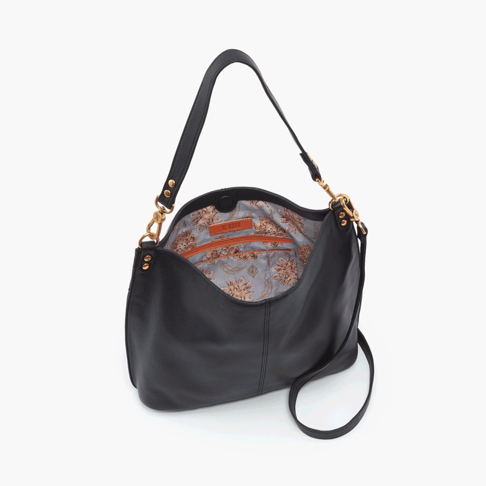 Hobo | Pier Shoulder Bag in Pebbled Leather - Black