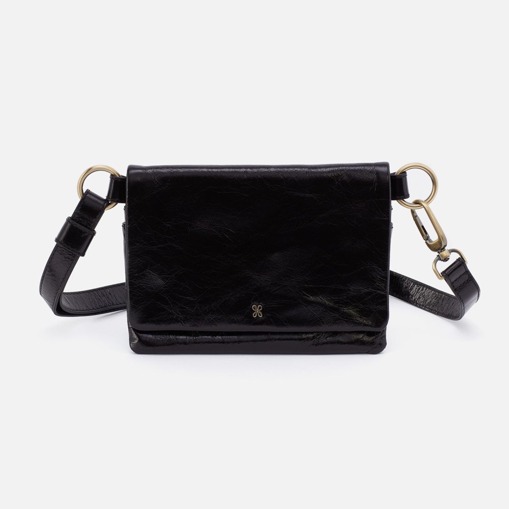 Hobo | Winn Belt Bag in Polished Leather - Black