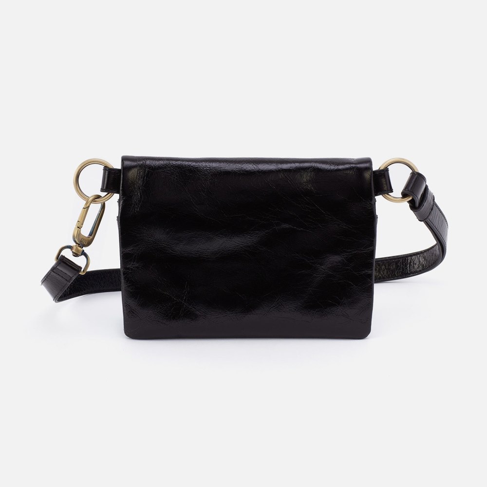 Hobo | Winn Belt Bag in Polished Leather - Black