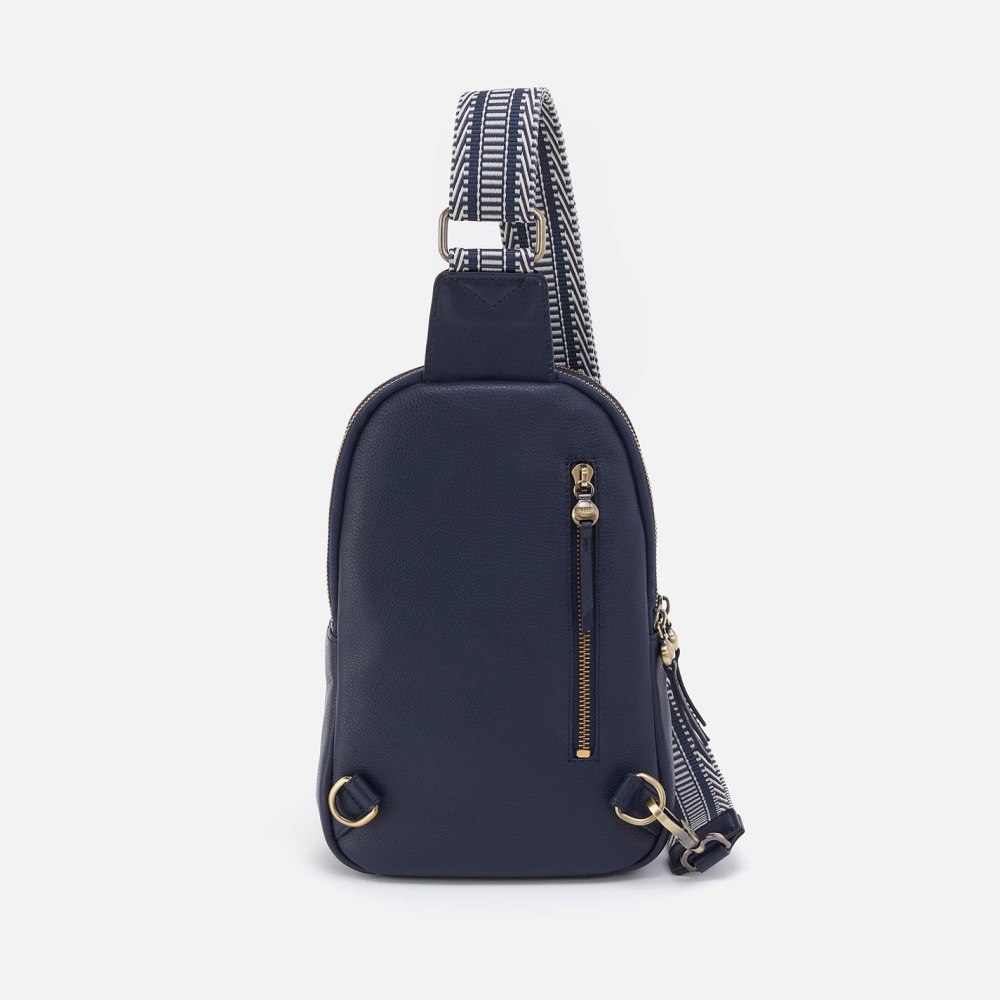 Hobo | Cass Sling in Pebbled Leather - Sapphire