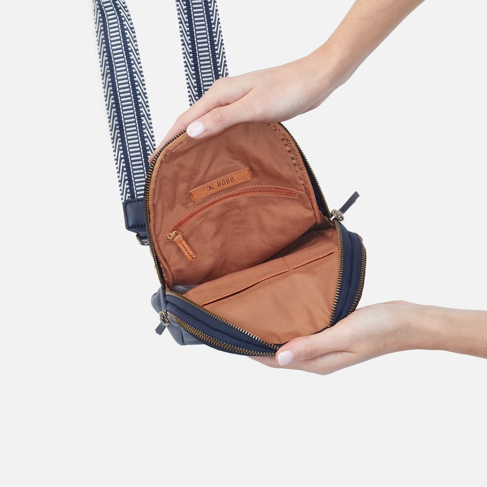 Hobo | Cass Sling in Pebbled Leather - Sapphire