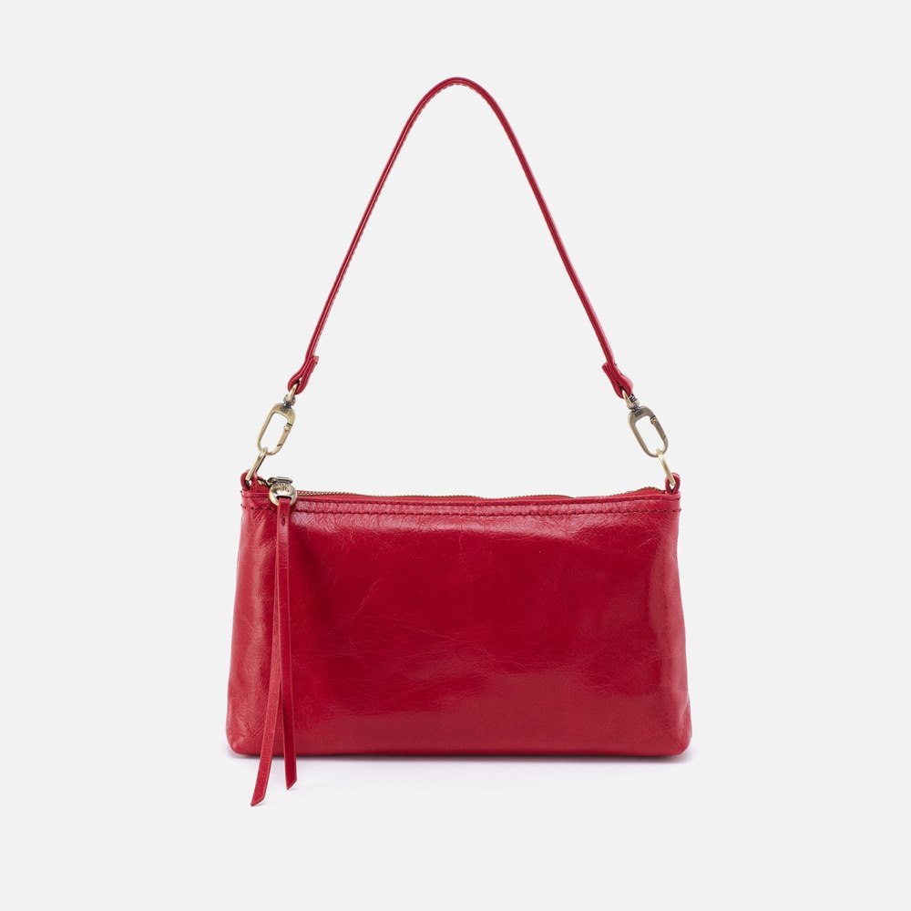 Hobo | Darcy Crossbody in Polished Leather - Claret