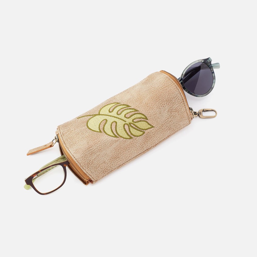 Hobo | Spark Double Eyeglass Case in Metallic Leather - Gold Leaf