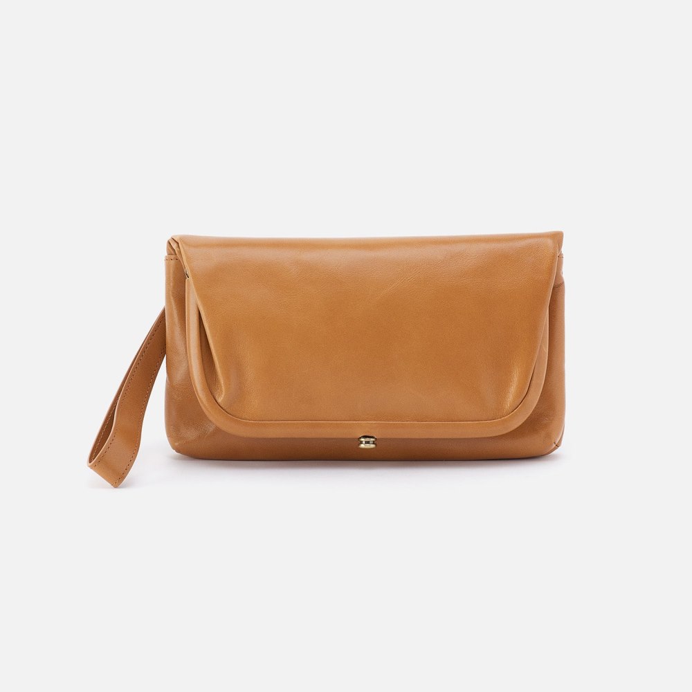 Hobo | Lauren Wristlet in Polished Leather - Natural - Click Image to Close