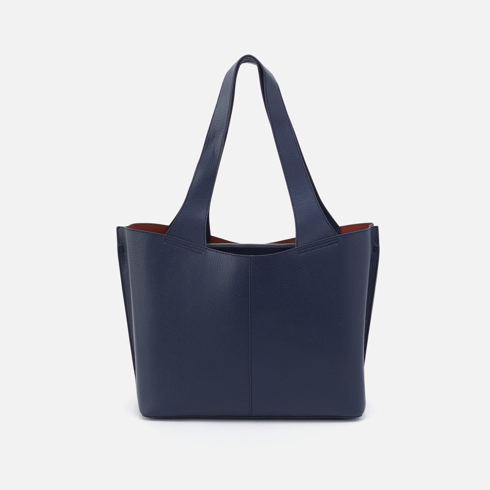 Hobo | Vida Tote in Micro Pebbled Leather - Mood Indigo