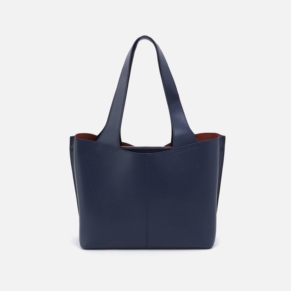 Hobo | Vida Tote in Micro Pebbled Leather - Mood Indigo