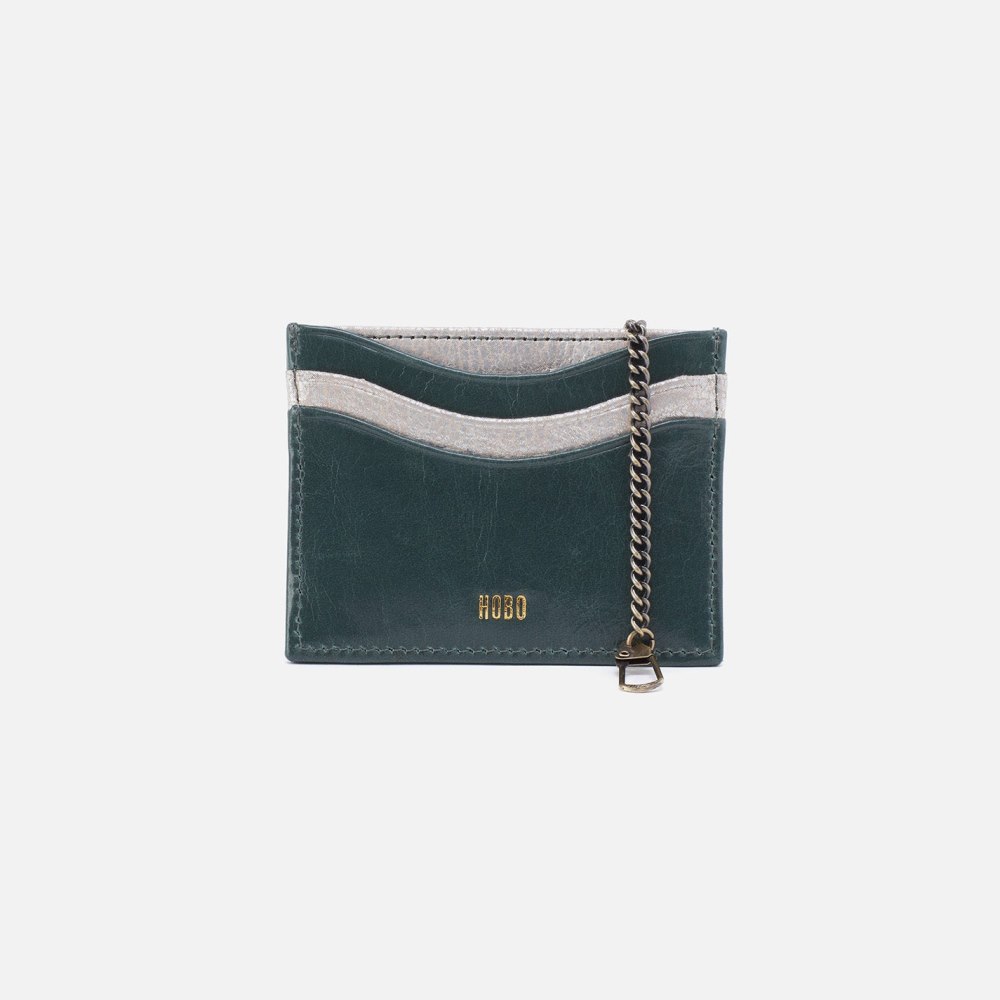 Hobo | Max Card Case in Mixed Leathers - Sage Leaf