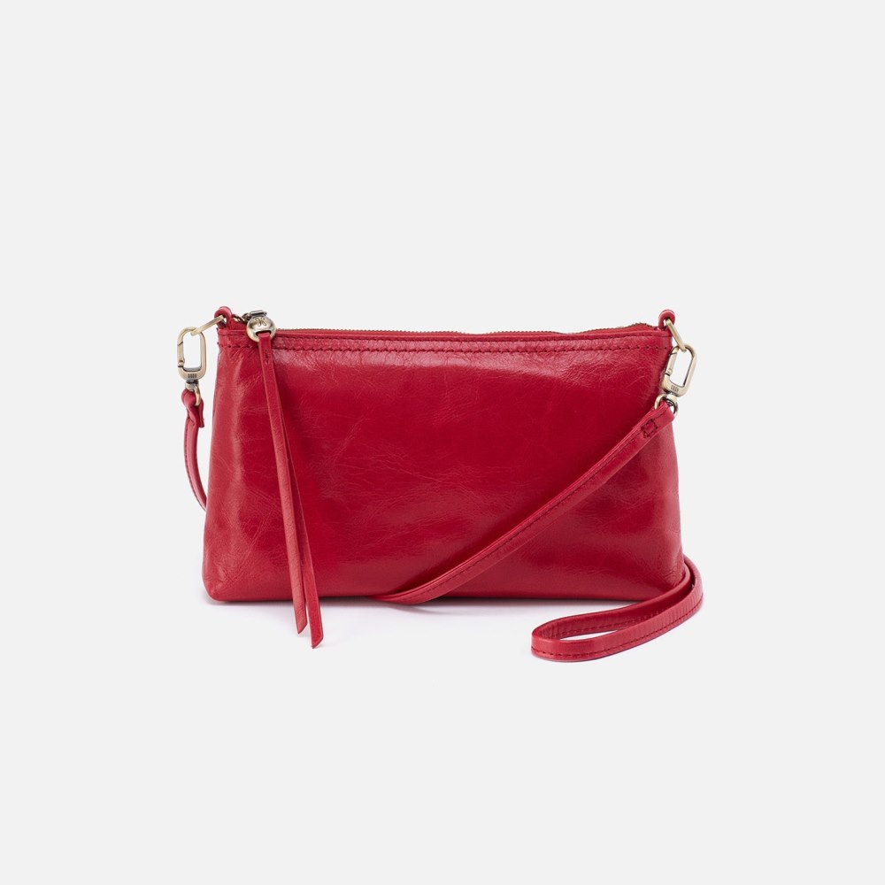 Hobo | Darcy Crossbody in Polished Leather - Claret - Click Image to Close