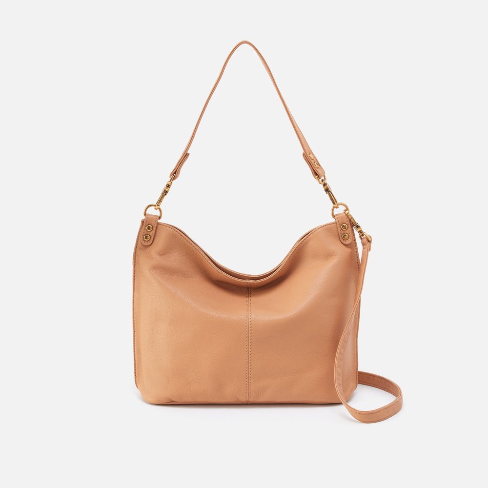 Hobo | Pier Shoulder Bag in Pebbled Leather - Sandstorm