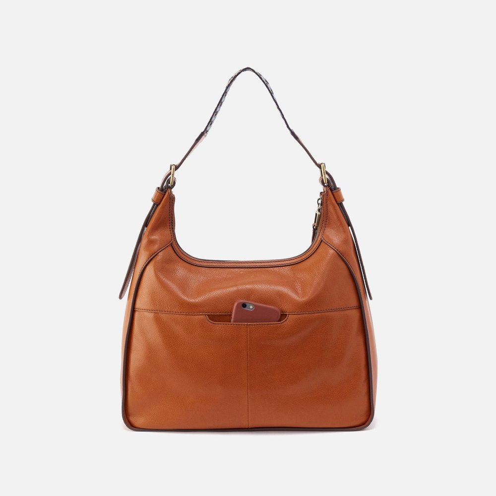 Hobo | Bellamy Front Zip Hobo in Artisan Leather - Honey Brown