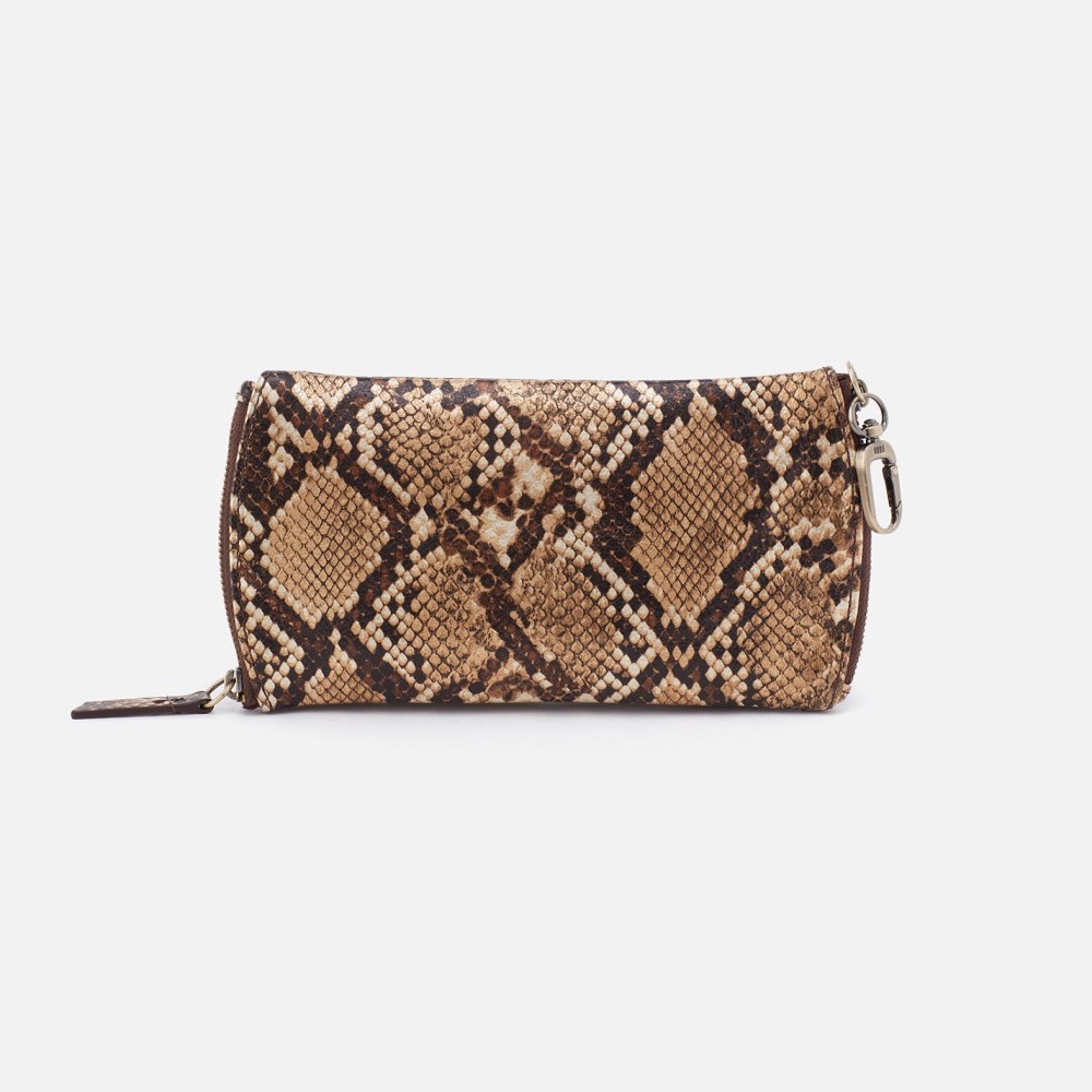 Hobo | Spark Double Eyeglass Case in Printed Leather - Golden Snake