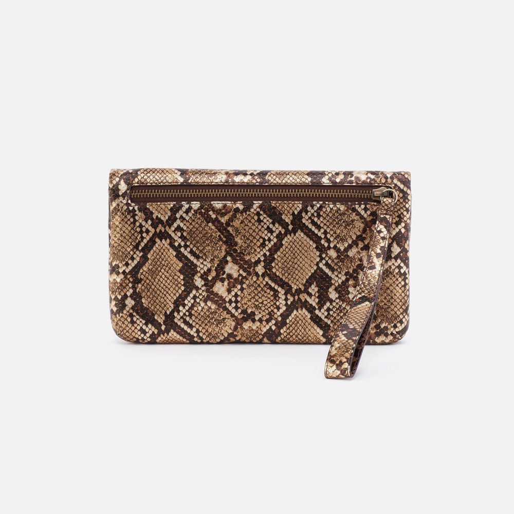 Hobo | Lauren Wristlet in Printed Leather - Golden Snake