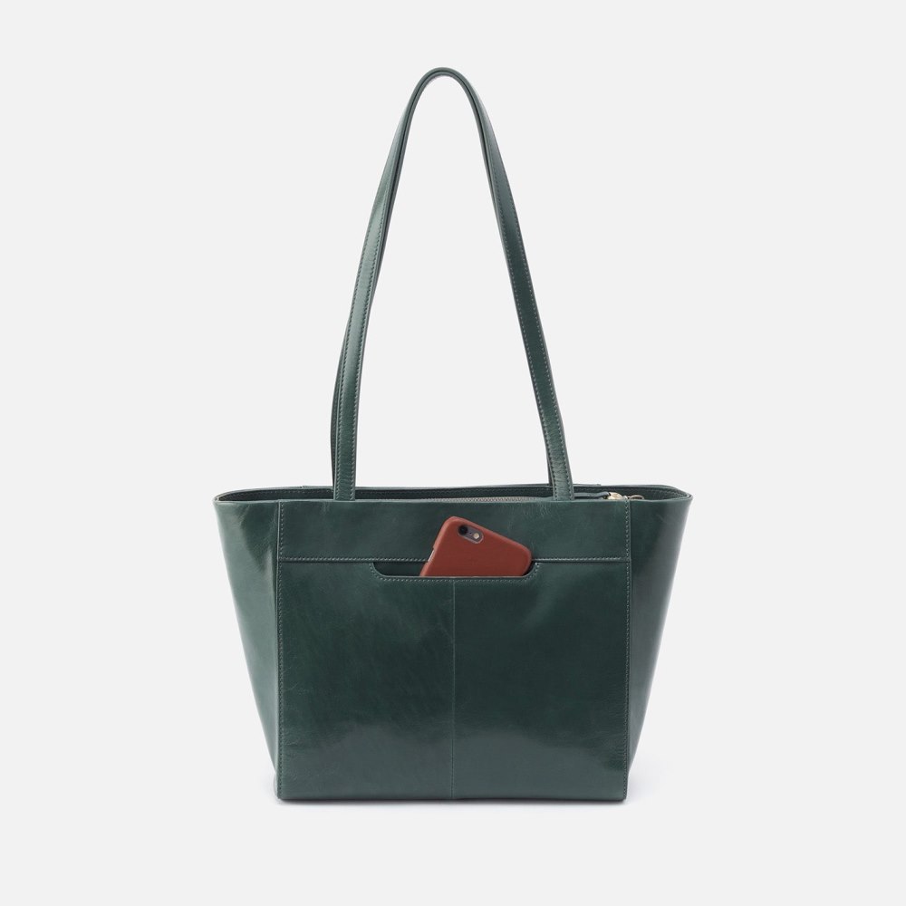 Hobo | Haven Tote in Polished Leather - Sage Leaf