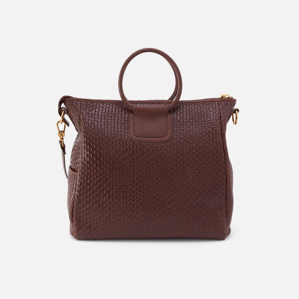 Hobo | Sheila Large Satchel in Wave Weave Leather - Pecan