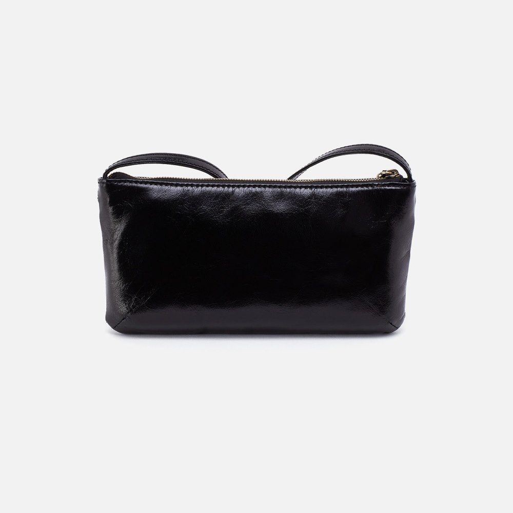 Hobo | Cara Crossbody in Polished Leather - Black