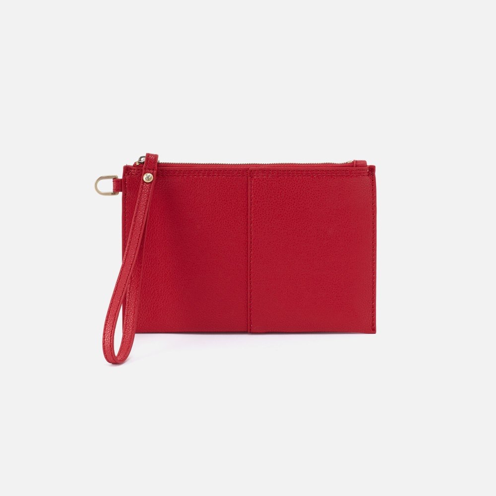 Hobo | Vida Small Pouch in Micro Pebbled Leather - Tango Red