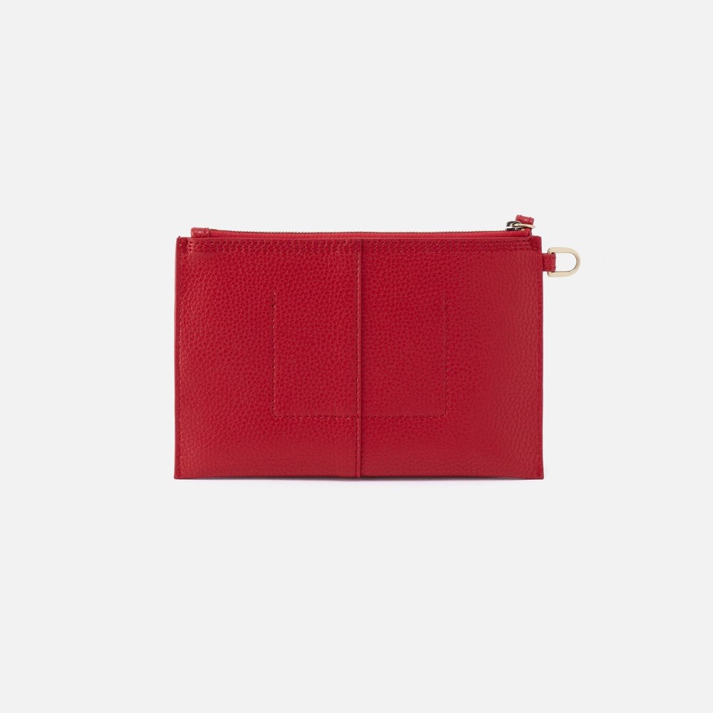 Hobo | Vida Small Pouch in Micro Pebbled Leather - Tango Red