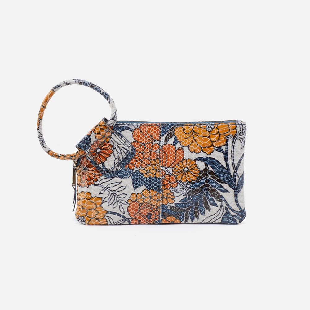 Hobo | Sable Wristlet in Printed Leather - Orange Blossom