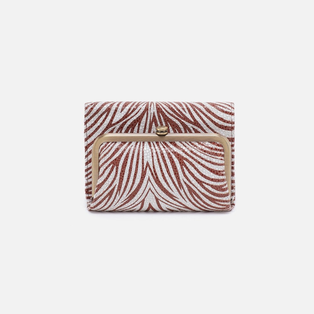 Hobo | Robin Compact Wallet in Printed Leather - Ginger Zebra