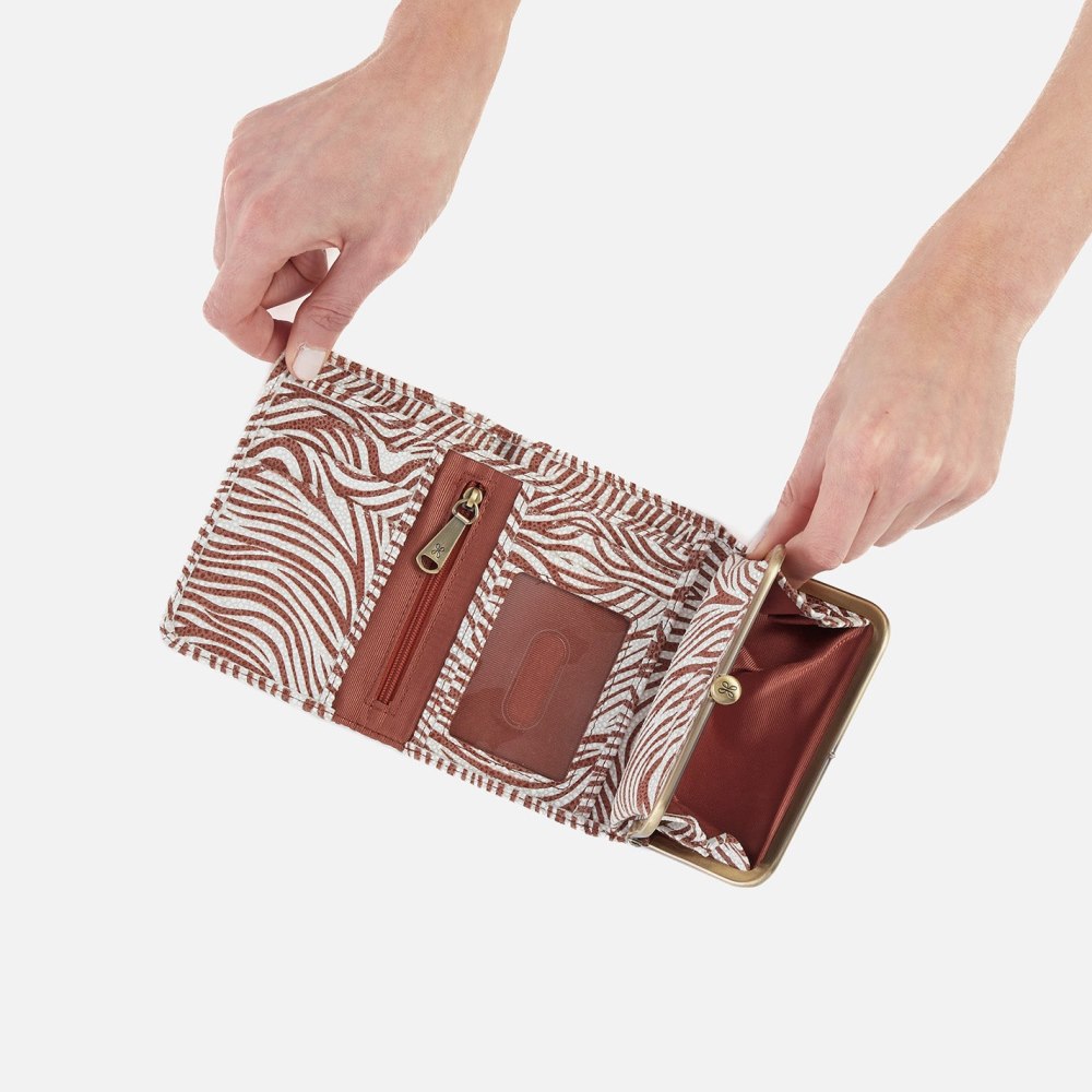 Hobo | Robin Compact Wallet in Printed Leather - Ginger Zebra