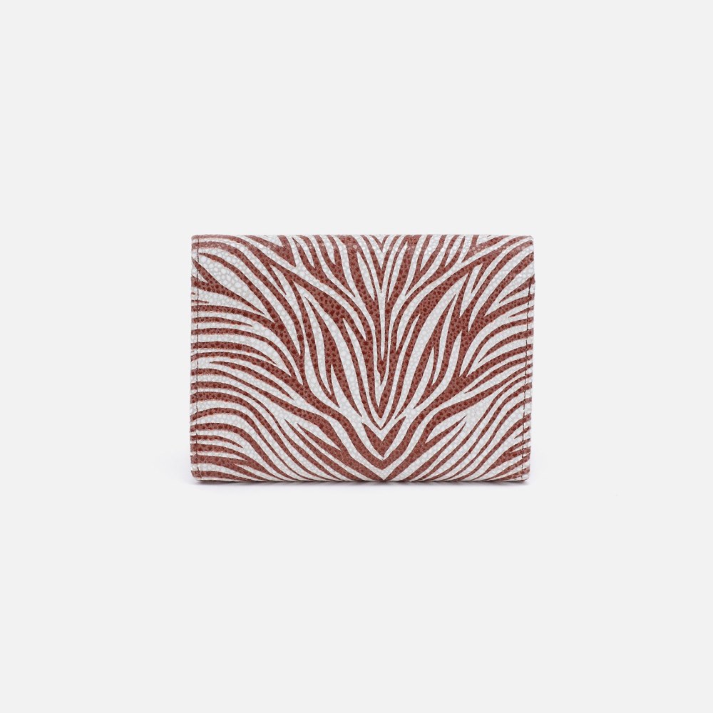 Hobo | Robin Compact Wallet in Printed Leather - Ginger Zebra