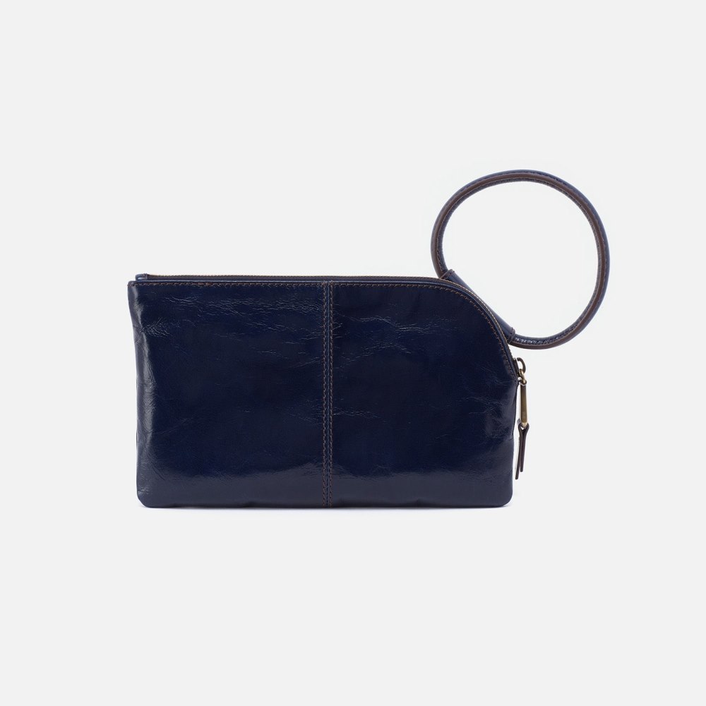 Hobo | Sable Wristlet in Polished Leather - Nightshade