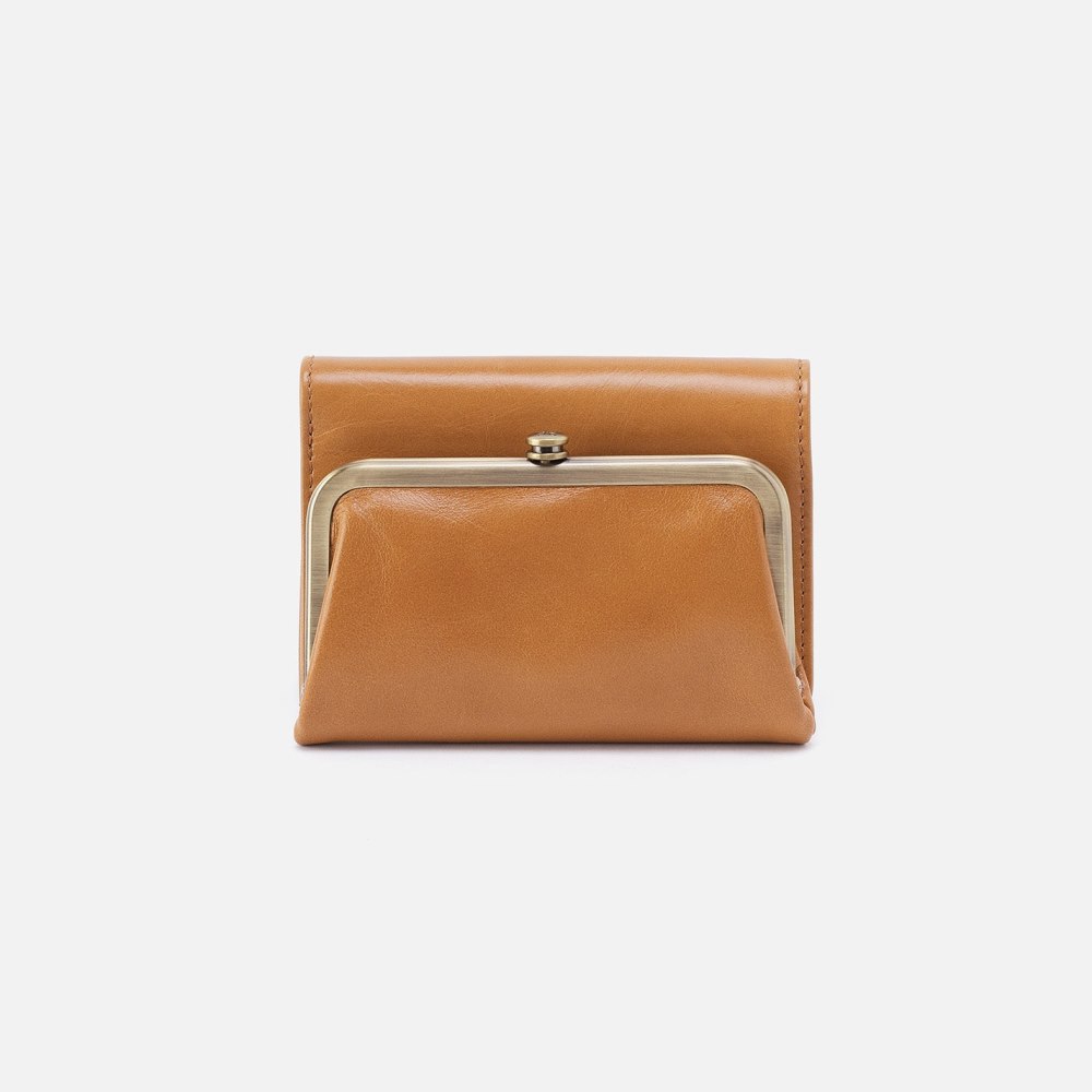 Hobo | Robin Compact Wallet in Polished Leather - Natural