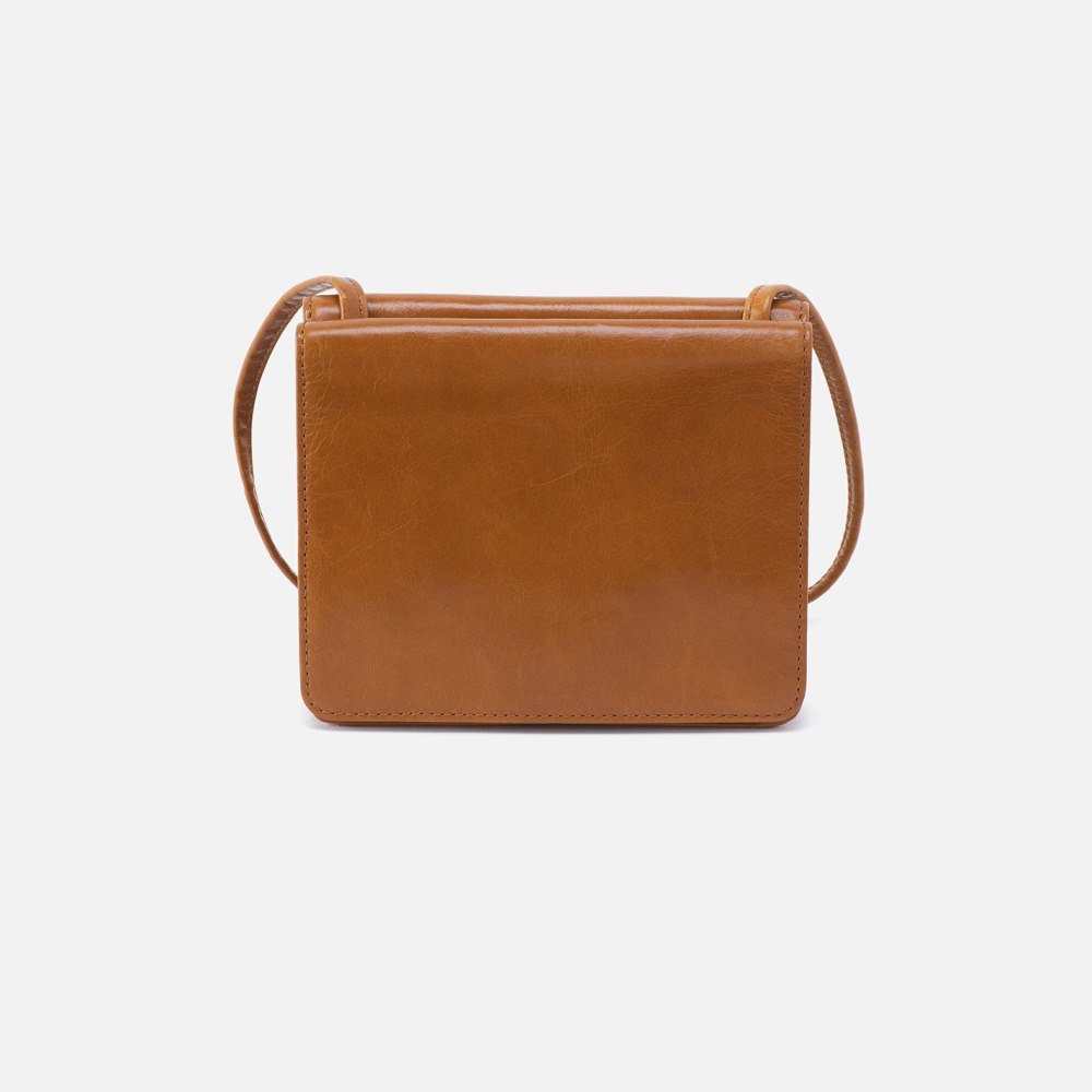 Hobo | Jill Wallet Crossbody in Polished Leather - Truffle