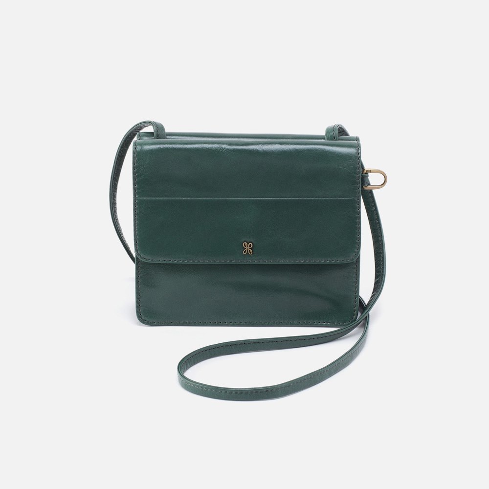 Hobo | Jill Wallet Crossbody in Polished Leather - Sage Leaf - Click Image to Close