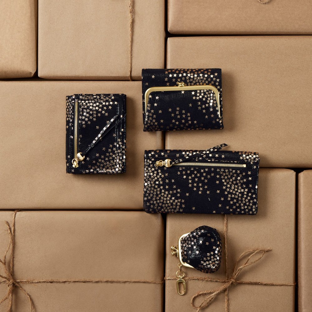 Hobo | Robin Compact Wallet in Printed Leather - Shooting Stars