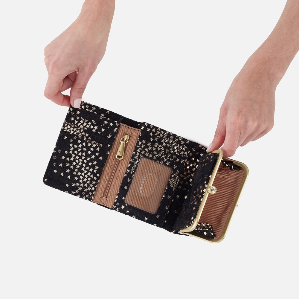 Hobo | Robin Compact Wallet in Printed Leather - Shooting Stars