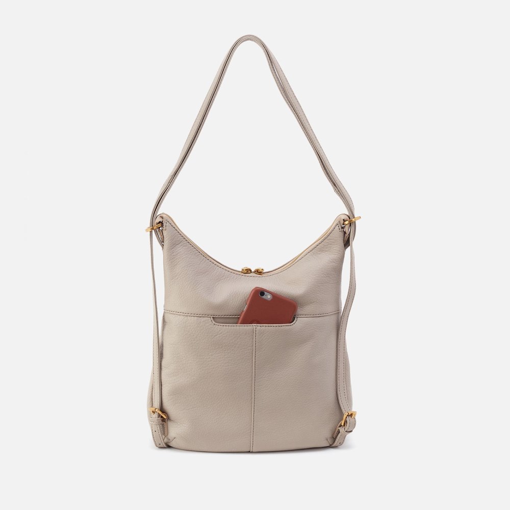 Hobo | Merrin Convertible Backpack in Pebbled Leather - Taupe