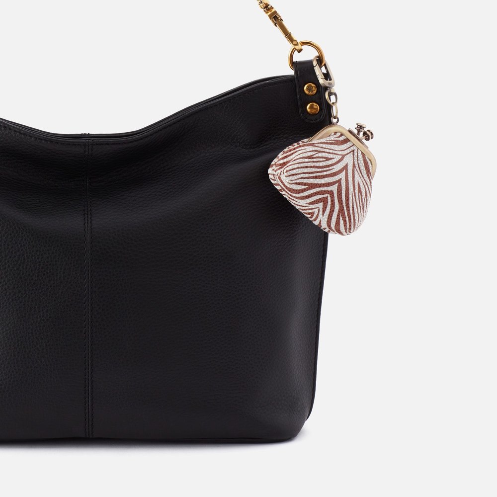 Hobo | Run Frame Pouch in Printed Leather - Ginger Zebra