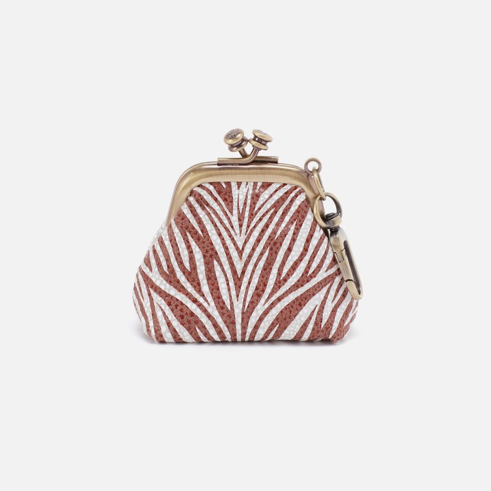 Hobo | Run Frame Pouch in Printed Leather - Ginger Zebra