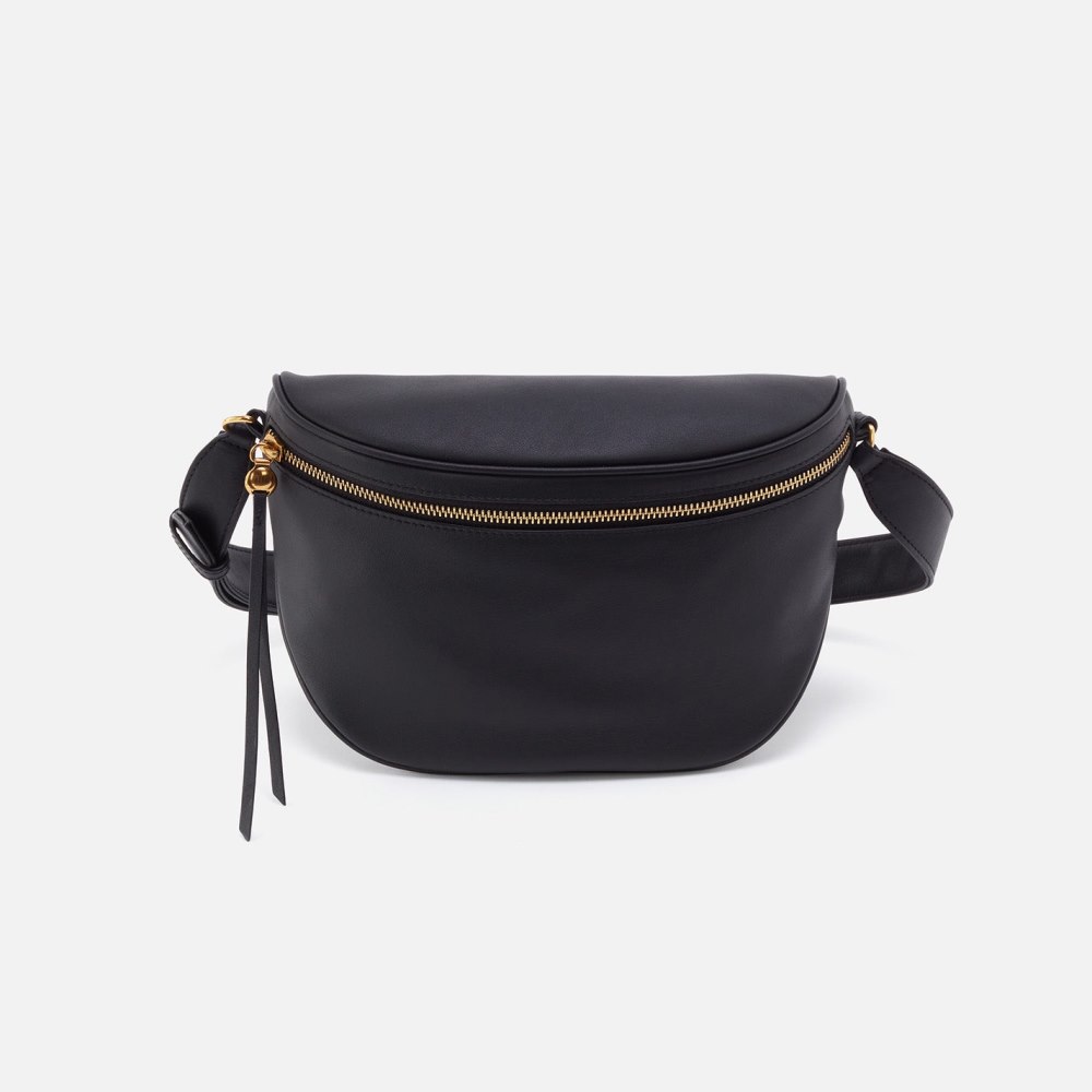 Hobo | Juno Belt Bag in Silk Napa Leather - Black - Click Image to Close